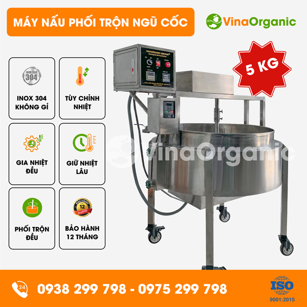 MNPT-NC05- Máy nấu phối trộn ngũ cốc 5kg, trộn hạt granola