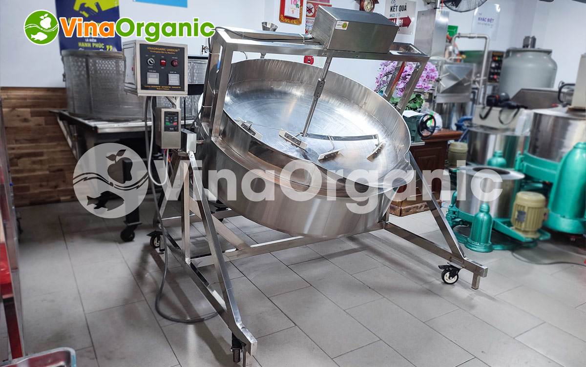 Máy nấu phối trộn 20kg chuyên sản phẩm thành ngũ cốc, thanh cốm gạo lứt, năng suất 20kg/mẻ của VinaOrganic. Hotline/Zalo: 0938299798 – 0975299798