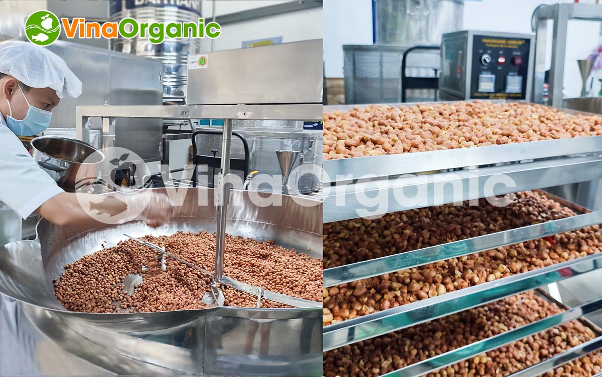 Máy nấu phối trộn 20kg chuyên sản phẩm thành ngũ cốc, thanh cốm gạo lứt, năng suất 20kg/mẻ của VinaOrganic. Hotline/Zalo: 0938299798 – 0975299798