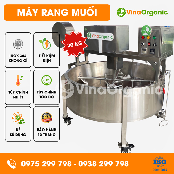 MRM020 – Máy rang muối tự đảo 20kg, rang muối sấy Ngọc Yến, muối tôm