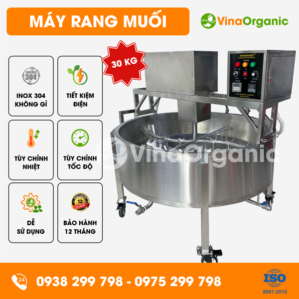 MRM030 – Máy rang muối tự đảo 30kg, rang muối tiêu, muối tôm, muối ớt