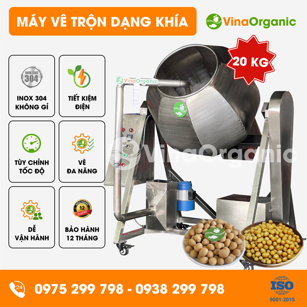 MVTK20 - Máy vê trộn dạng khía 20kg, vê đậu phộng da cá