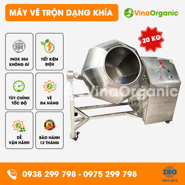 MVTK20 - Máy vê trộn dạng khía 20kg, vê đậu phộng da cá