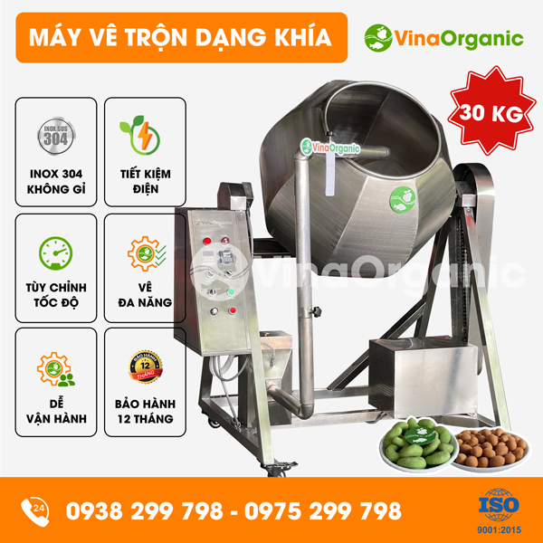 MVTK30 - Máy vê trộn dạng khía 30kg, vê đậu hạt điều wasabi