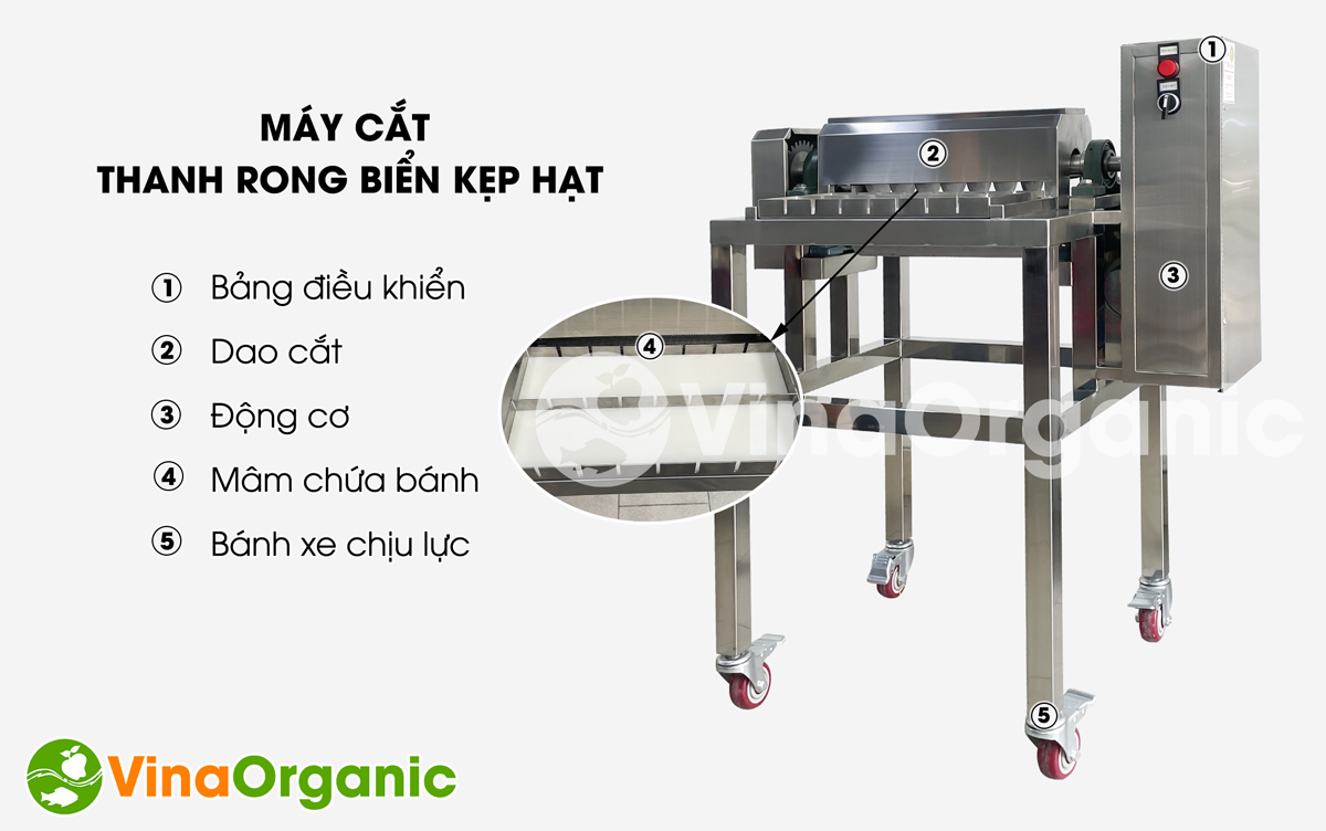 MCB-RB24 - Máy cắt thanh rong biển kẹp hạt (mâm 20x40cm), full inox 304, tiết kiệm điện,... cắt đều và nhanh. Hotline/Zalo: 0938299798 - 0975299798