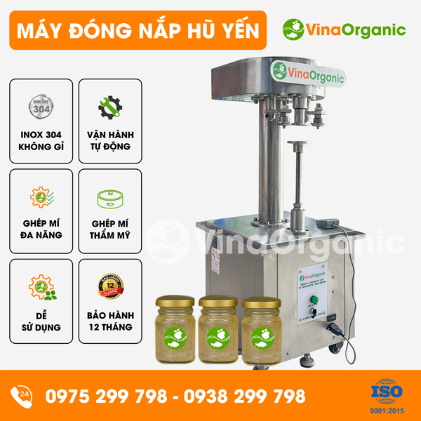 GMI01 - Máy đóng nắp hủ yến, ghép mí lon đồ hộp, nhanh chóng, kín khí