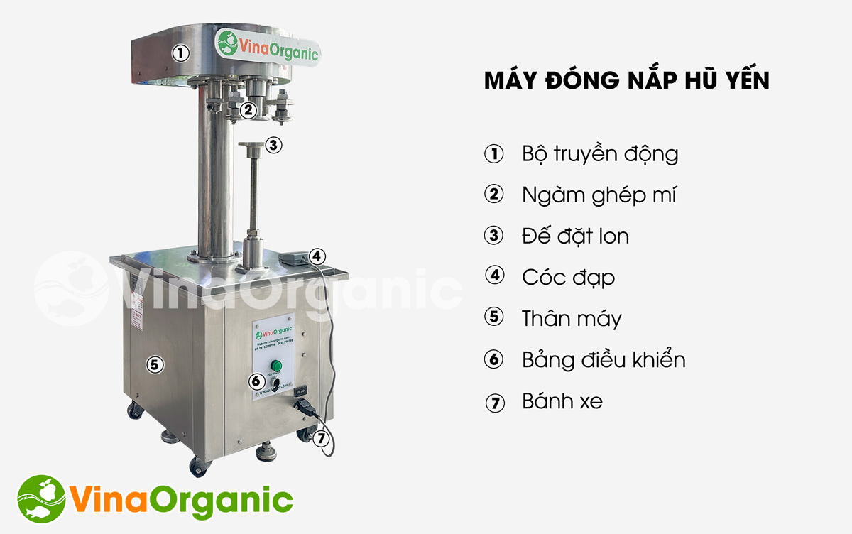 GMI01 - Máy đóng nắp hủ yến, ghép nắp đồ hộp, nhanh chóng, hiệu quả. Liên hệ ngay qua số Hotline/Zalo: 0938299798 – 0975299798 để được tư vấn và hỗ trợ!