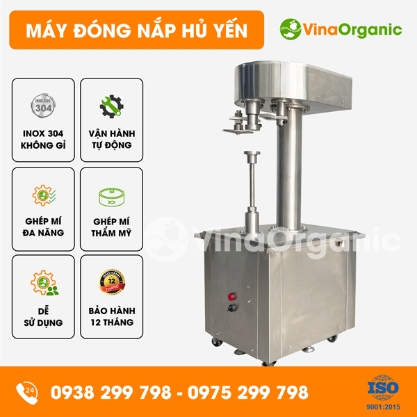 GMI01 - Máy đóng nắp hủ yến, ghép mí lon đồ hộp, nhanh chóng, kín khí