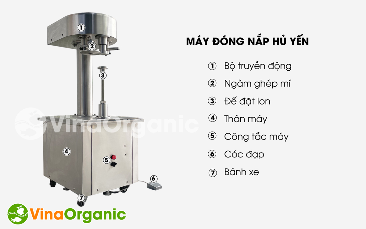 GMI01 - Máy đóng nắp hủ yến, ghép nắp đồ hộp, nhanh chóng, hiệu quả. Liên hệ ngay qua số Hotline/Zalo: 0938299798 – 0975299798 để được tư vấn và hỗ trợ!