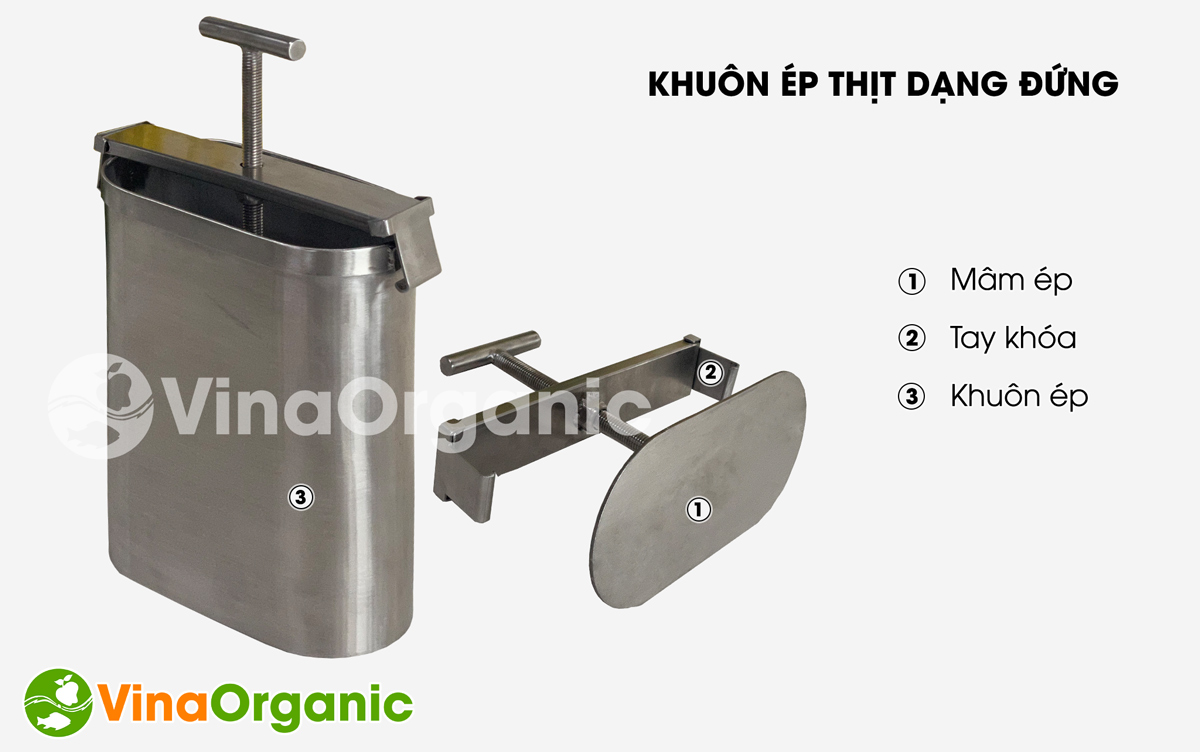 Khuôn ép thịt dạng đứng - Model KET-D full inox304 an toàn thực phẩm, dễ vệ sinh. Liên hệ Hotline/Zalo 0938299798 – 0975299798.