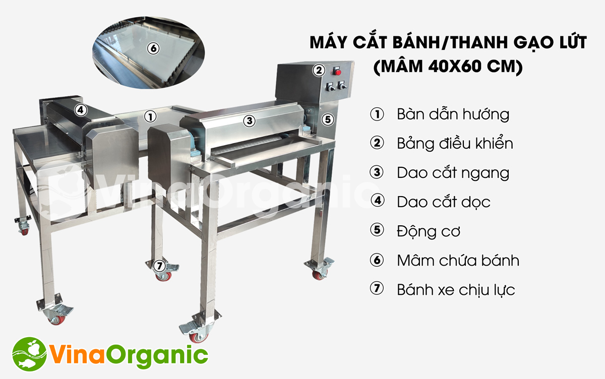 MCB46-12 - Máy cắt bánh, thanh gạo lứt (mâm 40x60cm) đa dụng, cắt nhanh, đồng đều. Liên hệ Hotline/Zalo 0938299798 – 0975299798.