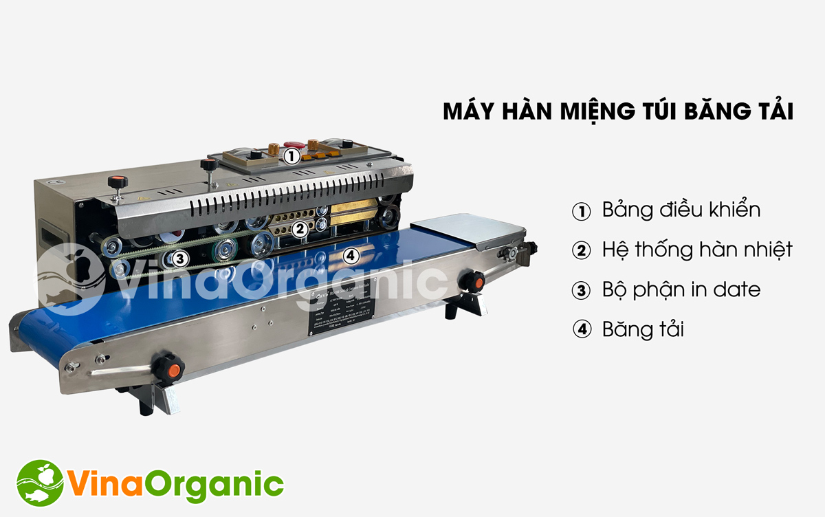 Máy hàn miệng túi băng tải - Model MHT-BT đóng gói tự động, chính xác, nhanh chóng . Liên hệ Hotline/Zalo 0938299798 – 0975299798.