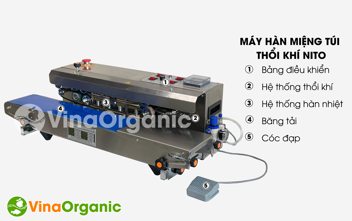 MHT-KN - Máy hàn miệng túi thổi khí Nito liên tục, tự động, tiết kiệm thời gian. Liên hệ Hotline/Zalo 0938299798 – 0975299798.
