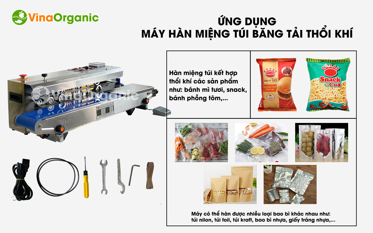 MHT-KN - Máy hàn miệng túi thổi khí Nito liên tục, tự động, tiết kiệm thời gian. Liên hệ Hotline/Zalo 0938299798 – 0975299798.