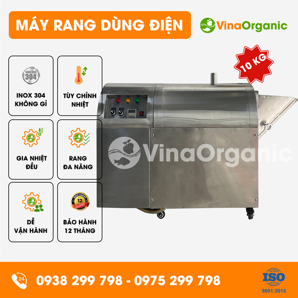 MRD010 - Máy rang nông sản dùng điện 10kg, rang ngũ cốc, đậu đỏ, rang sâu canxi