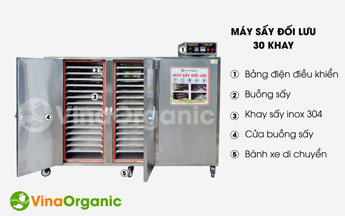 Máy sấy đối lưu 30 khay Model MS3051 sấy khô, sấy dẻo các loại trái cây, rau củ, sấy cơm cháy... Liên hệ Hotline/Zalo: 0938299798 – 0975299798