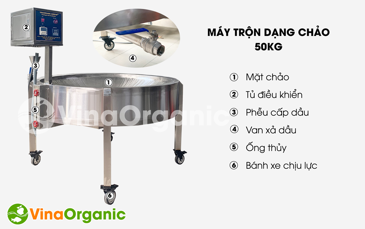 MTC50 - Máy trộn dạng chảo 50kg, trộn gia vị đều, đa năng, tiết kiệm thời gian. Liên hệ Hotline/Zalo: 0938299798 – 0975299798