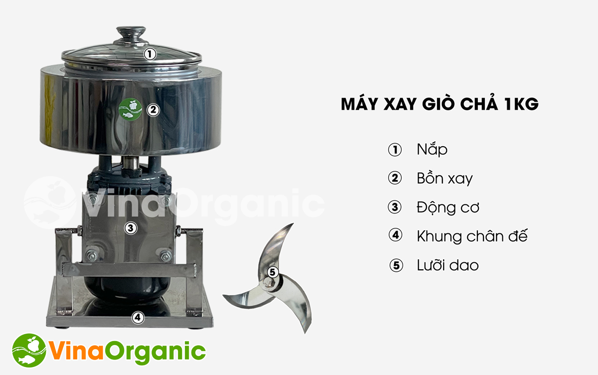 MXGC1 - Máy xay giò chả 1kg có công suất xay thịt mạnh mẽ, tiết kiệm thời gian, dễ vệ sinh. Liên hệ Hotline/Zalo 0938299798 – 0975299798.