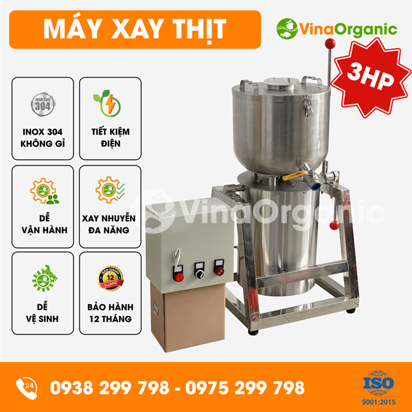 MXT005 - Máy xay thịt, giò chả 3Hp động cơ mạnh mẽ, năng suất cao