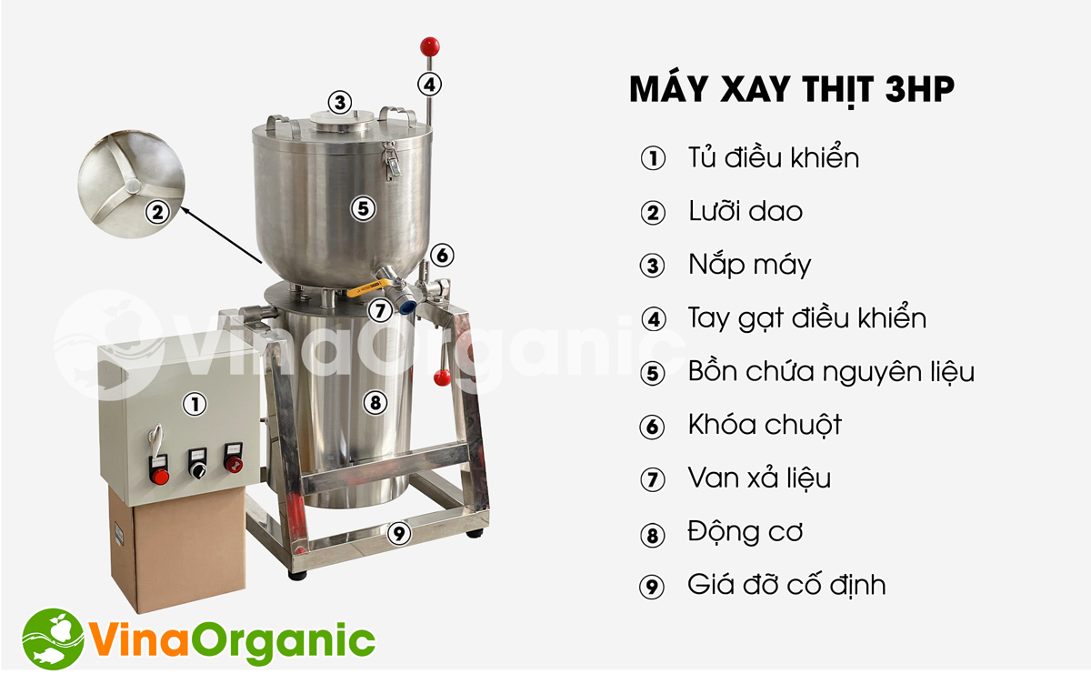 MXT005- Máy xay thịt 3Hp đa năng, hoạt động mạnh mẽ, xay thịt nhuyễn mịn dễ dàng. Liên hệ Hotline/Zalo 0938299798 – 0975299798.