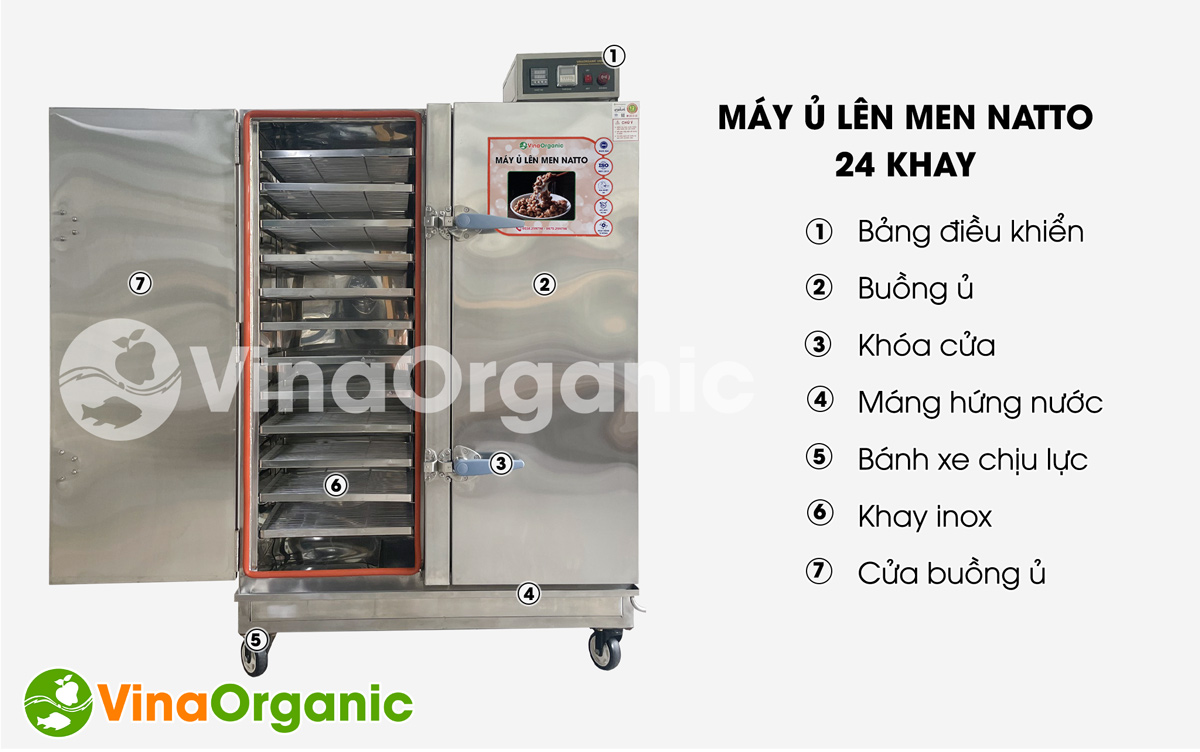 Máy ủ lên men natto 24 khay - NATTO24467, full inox 304, lên men hiệu quả, chất lượng, tiết kiệm điện... Hotline/Zalo: 0938299798 – 0975299798