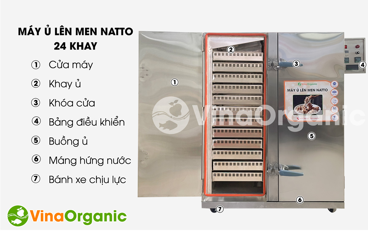 Máy ủ lên men natto 24 khay - NATTO24467, full inox 304, lên men hiệu quả, chất lượng, tiết kiệm điện... Hotline/Zalo: 0938299798 – 0975299798