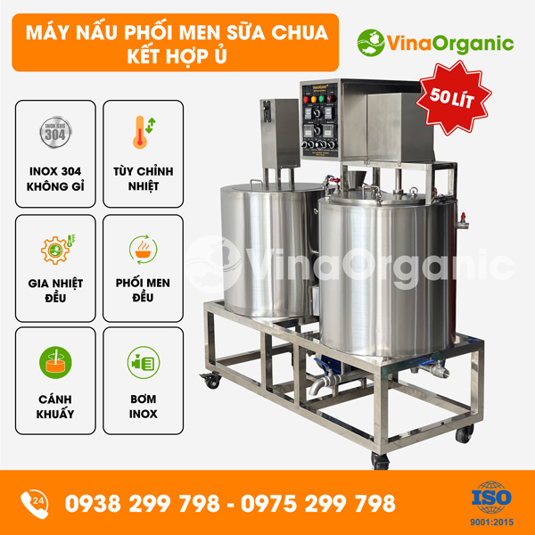VYM050U - Máy nấu phối men sữa chua VYogurt 50L kết hợp ủ sữa chua uống