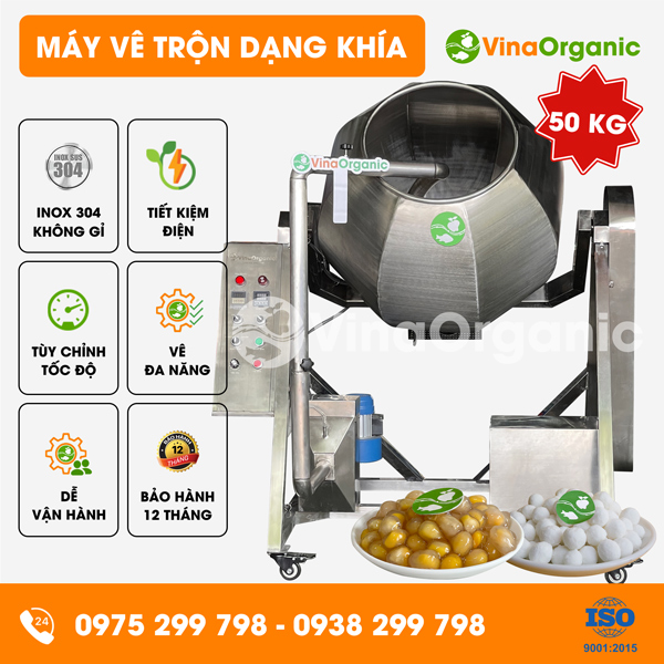 MVTK50 - Máy vê trộn dạng khía 50kg vê trân châu nhanh đều đẹp