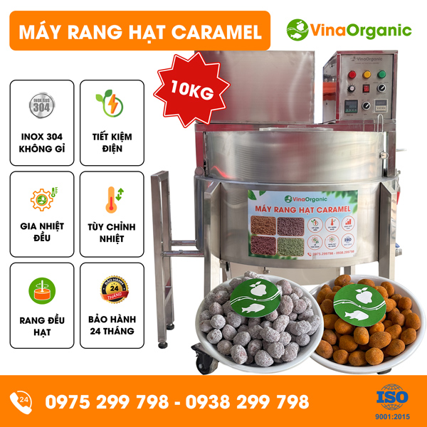 MRH010 – Máy rang hạt caramel 10kg, rang đậu phộng caramel nhiều vị, đậu phộng Chou Chou Phú Quốc