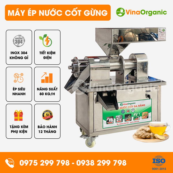 EDN001 – Máy ép nước cốt gừng nguyên chất năng suất 80kg/h