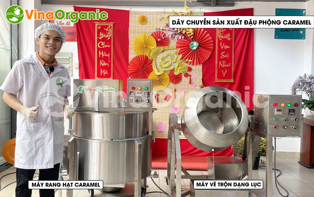 VinaOrganic cung cấp dây chuyền sản xuất đậu phộng caramel nhiều vị, đậu phộng chou chou - đặc sản Phú Quốc. Liên hệ Hotline 0975299798 - 0938299798