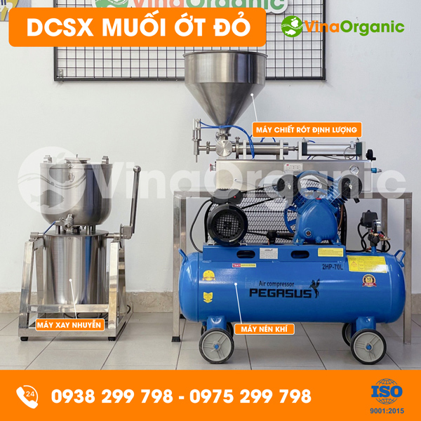 Dây chuyền sản xuất muối ớt đỏ 5kg/mẻ chấm hải sản thơm cay siêu ngon