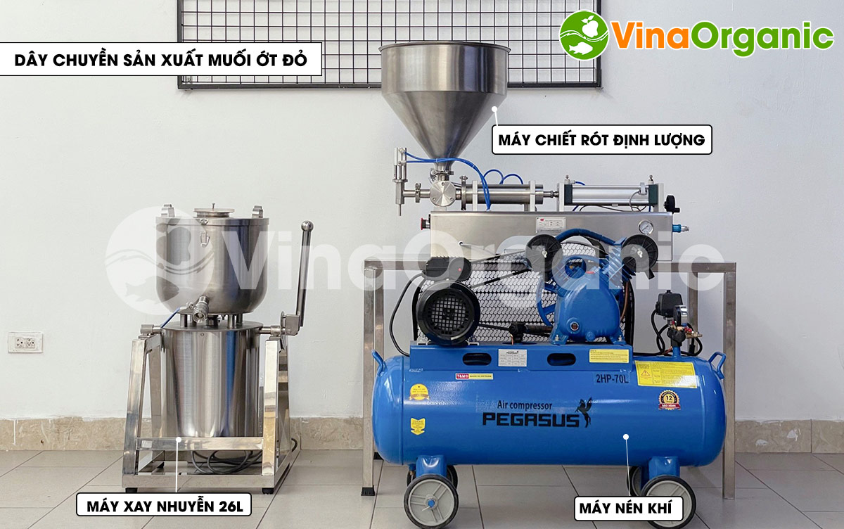 VinaOrganic cung cấp dây chuyền sản xuất muối ớt đỏ, muối ớt xanh, muối tây ninh, inox 304 Liên hệ Hotline 0975299798 0938299798