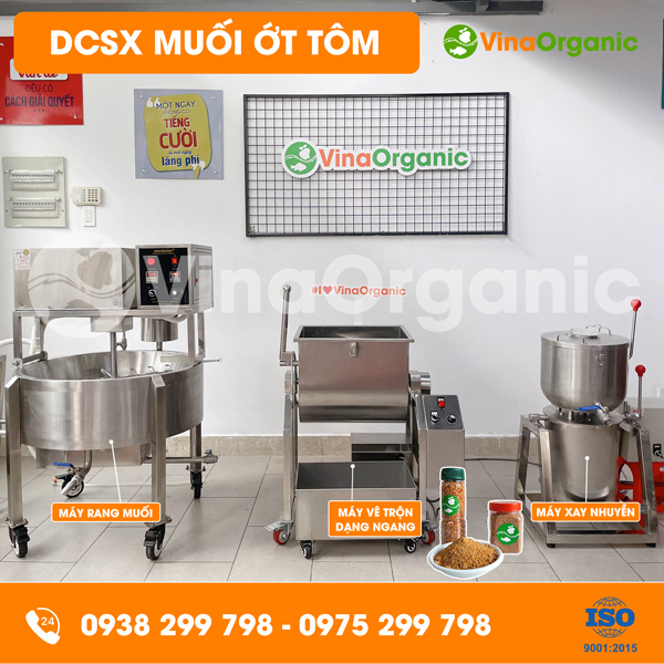 Dây chuyền sản xuất muối ớt tôm khô đều màu, siêu ngon