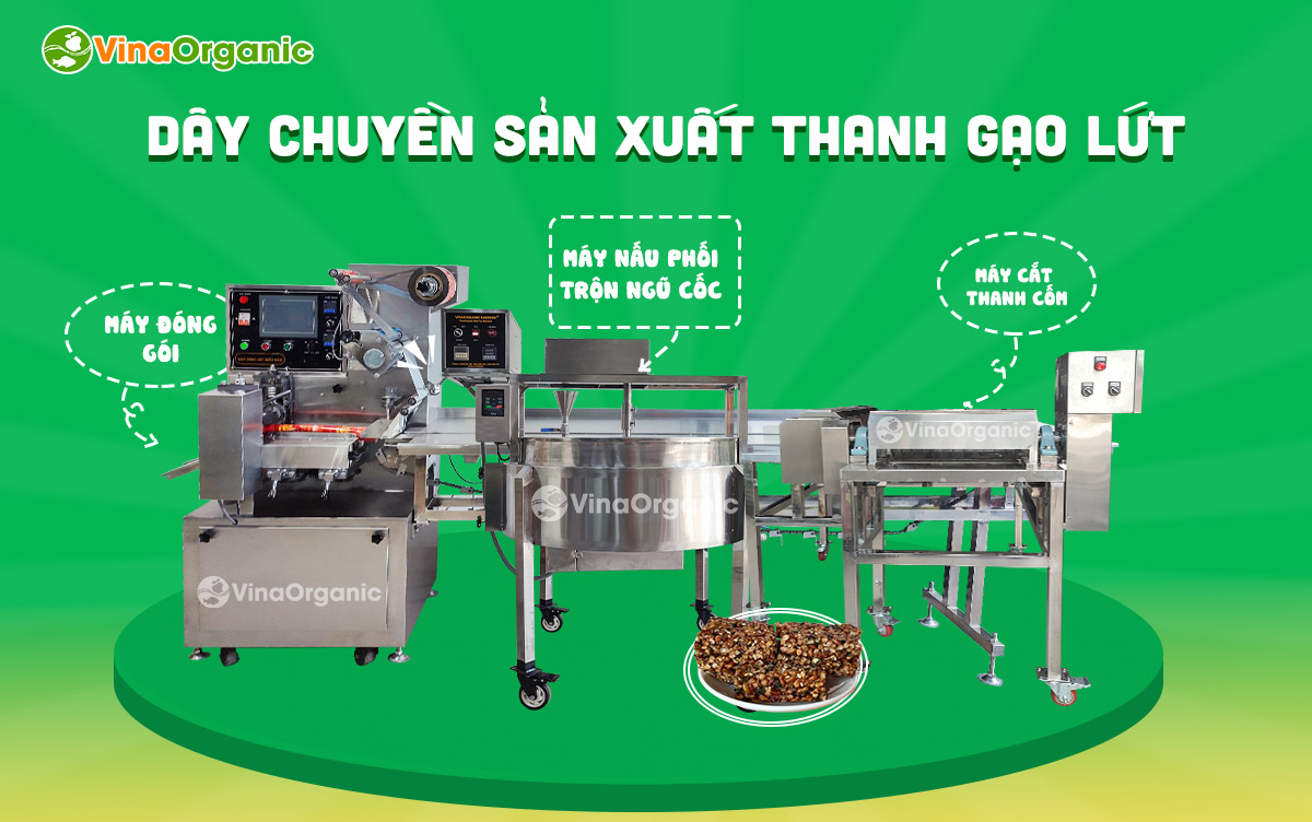 Máy phối trộn ngũ cốc 10kg, phối trộn hỗn hợp ngũ cốc VinaOrganic cung cấp dây chuyền sản xuất thanh cốm gạo lứt, thanh ngũ cốc chất lượng. Liên hệ Hotline: 0975299798 - 0938299798