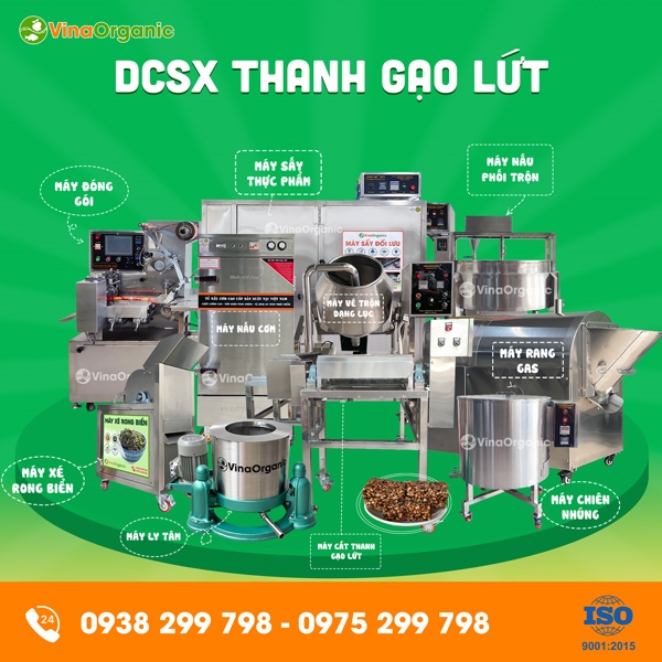 Dây chuyền sản xuất thanh gạo lứt giòn rụm thơm ngon
