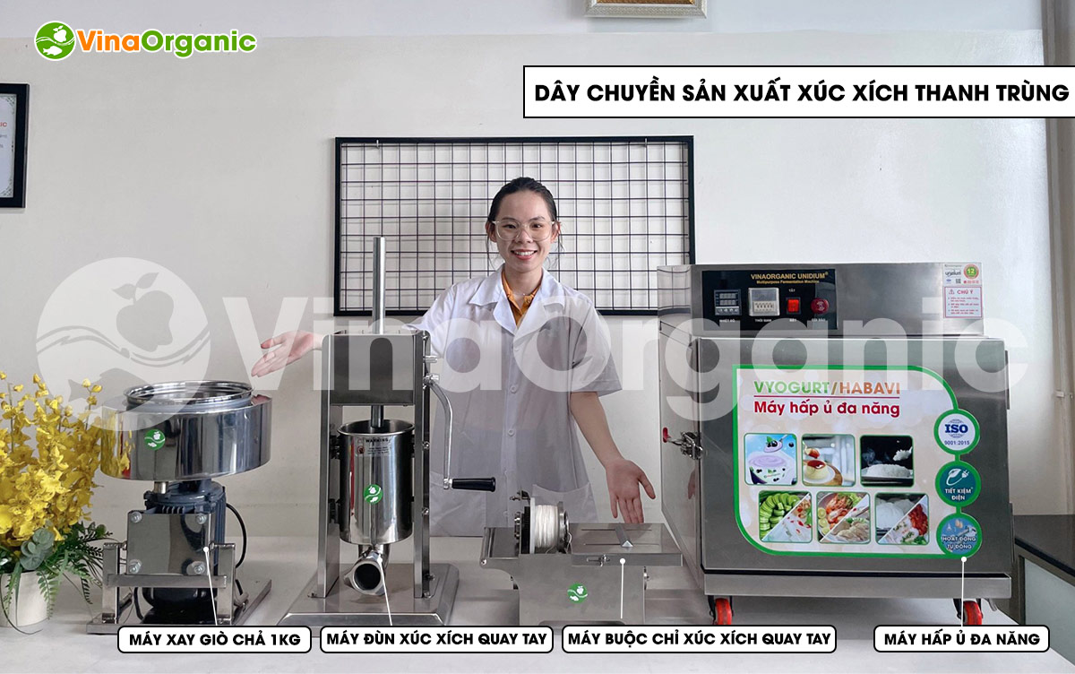 VinaOrganic cung cấp dây chuyền sản xuất xúc xích uy tín, chất lượng, đảm bảo an toàn thực phẩm. Liên hệ Hotline: 0975299798 - 0938299798