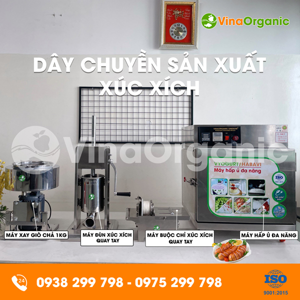 Dây chuyền sản xuất xúc xích thanh trùng thơm ngon, chất lượng