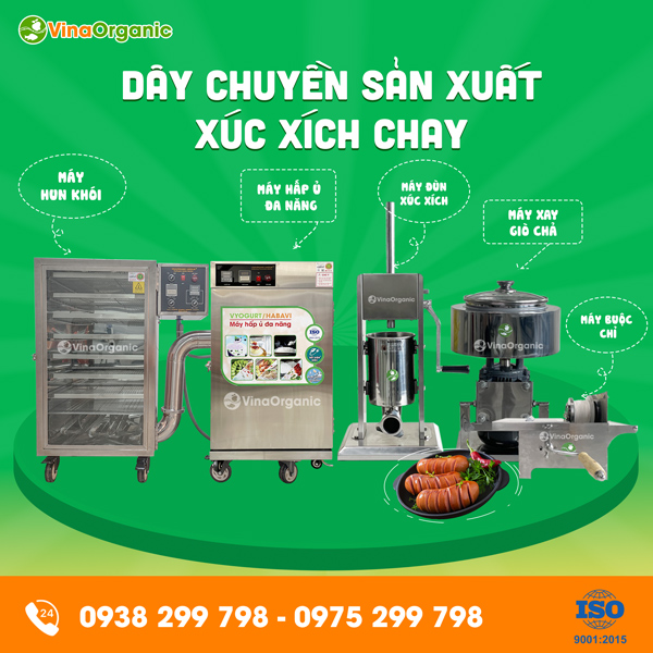 Dây chuyền sản xuất xúc xích chay thơm ngon, bổ dưỡng