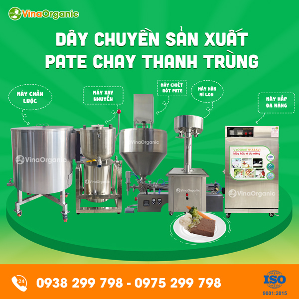 Dây chuyền sản xuất pate chay thanh trùng dinh dưỡng, thơm ngon