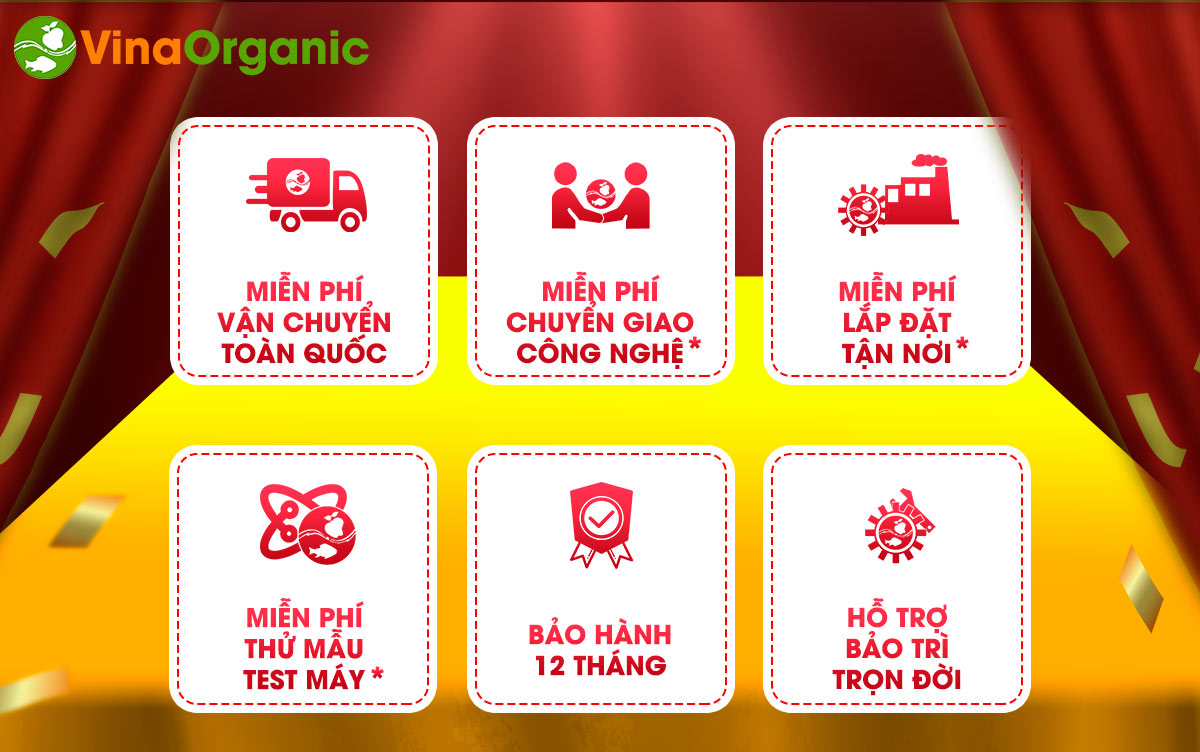 VinaOrganic xin thông báo Chương trình khuyến mãi tháng 4 - Quý khách hàng khi mua máy thiết bị hoặc học Công nghệ tại VinaOrganic...