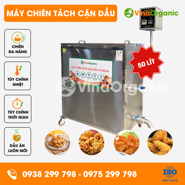 CTC050 - Máy chiên tách cặn dầu 50l, chiên tách cặn dầu tự động