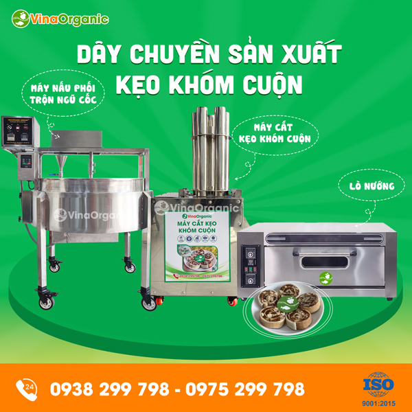 Dây chuyền sản xuất kẹo khóm cuộn chua chua béo bùi thơm ngon