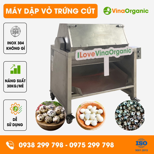 DT030- Máy dập vỏ trứng cút năng suất 30kg/mẻ