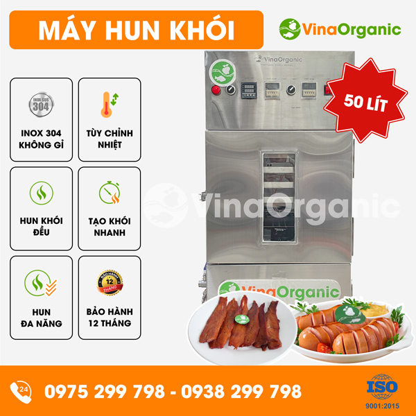 HK050 - Máy hun khói 50L, hun khói thịt, cá, xúc xích