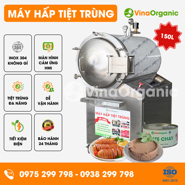 HTT150P - Máy hấp tiệt trùng 150L phun sương retort (đa bao bì), tiệt trùng pate, xúc xích, đồ hộp
