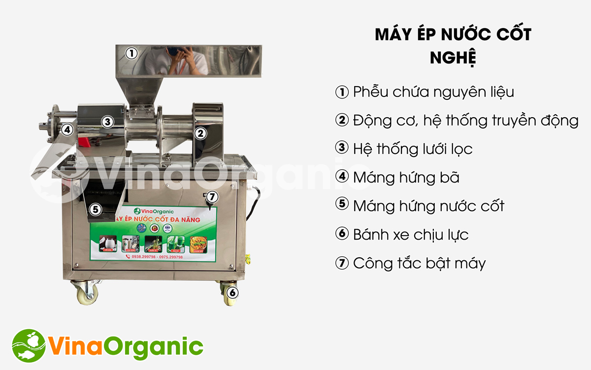 Máy ép nước cốt nghệ năng suất 30kg/mẻ phiên bản mới, được thiết kế nhỏ gọn, chất lượng vượt trội. Liên hệ 0938299798 - 0975299798