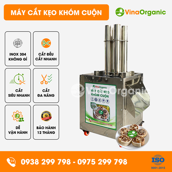 MCKC05 - Máy cắt kẹo khóm cuộn cắt nhanh, đều đẹp năng suất 300 cuộn/h