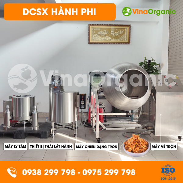 Dây chuyền sản xuất hành phi vàng giòn, thơm nồng