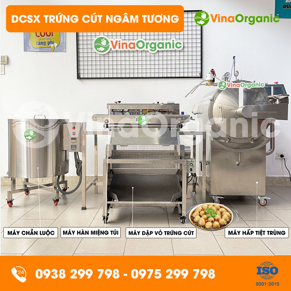 Dây chuyền sản xuất trứng cút ngâm tương thơm ngon